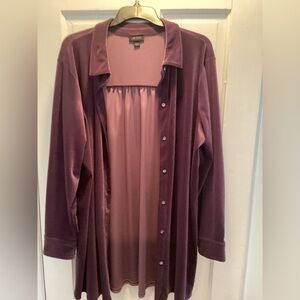 Elegant Purple Velvet Cardigan